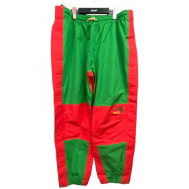 【中古】GUCCI×THE NORTH FACE　22SS ナイロンツートンパンツ レッド×グリーン サイズ：XL 【190224】（グッチ×ザノースフェイス）