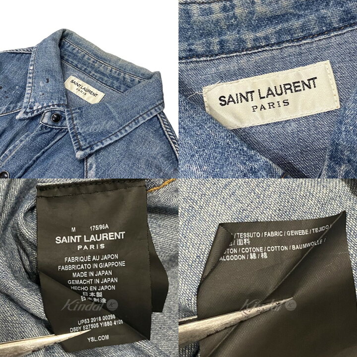 楽天市場】【中古】SAINT LAURENT PARISペイントデニムシャツ 