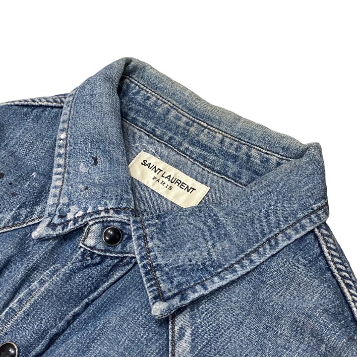 楽天市場】【中古】SAINT LAURENT PARISペイントデニムシャツ - デニム 