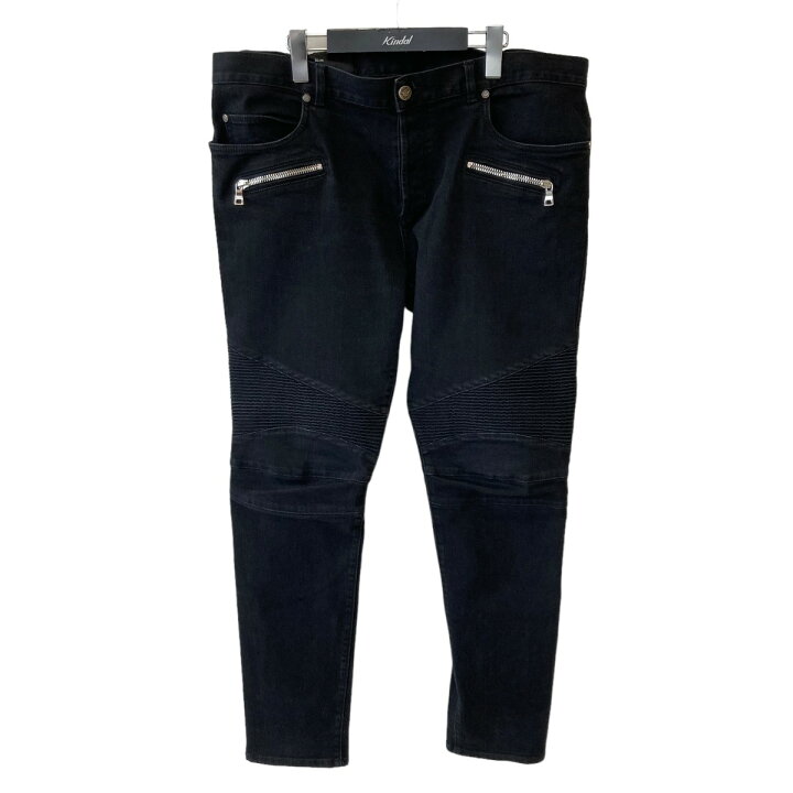 楽天市場】【中古】BALMAINバイカーデニムパンツ 5130Z119 ブラック  