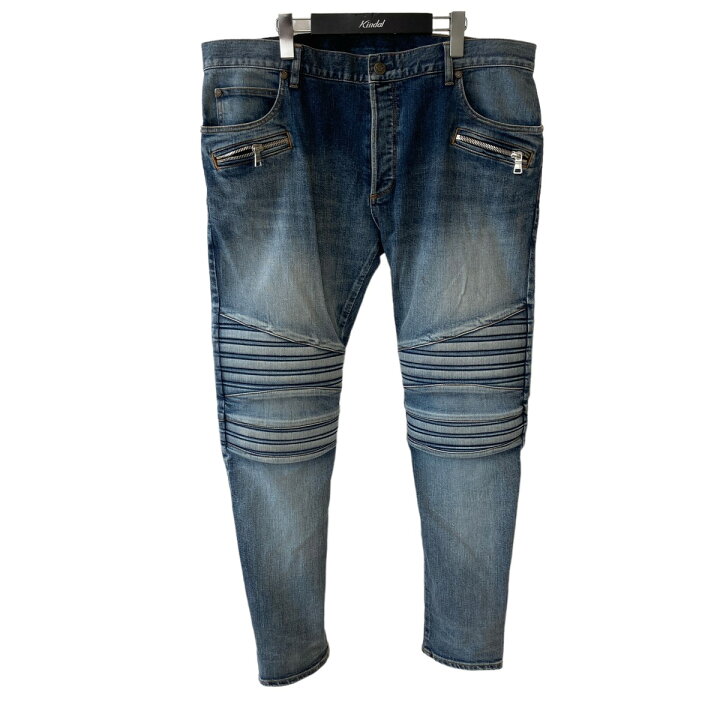 楽天市場】【中古】BALMAINバイカー デニムパンツ インディゴ サイズ  