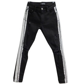 【中古】AMIRI　Sideline Crush Skinny Jeans サイドラインクラッシュスキニー ブラック サイズ：28 【190224】（アミリ）