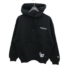 【中古】NEIGHBOR HOOD×Russell Athletic　23SS　SWEATPARKA LS　裏毛プルオーバーパーカー　231XRRUN-CSM02 ブラック サイズ：S 【210224】（ネイバーフッド×ラッセルアスレティック）