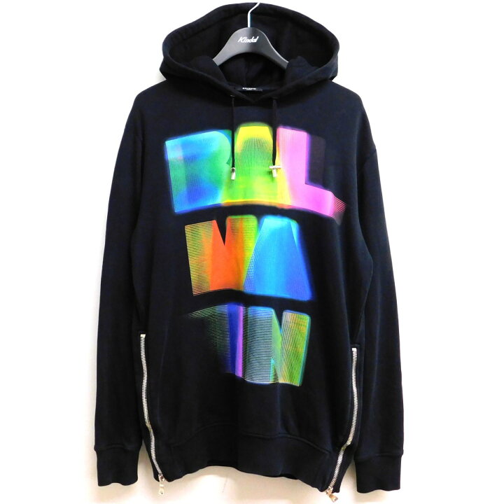 楽天市場】【中古】BALMAIN サイドジップ レインボーロゴパーカー  