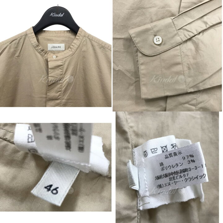 楽天市場】【中古】LEMAIRE ノーカラーシャツ ベージュ サイズ：46 