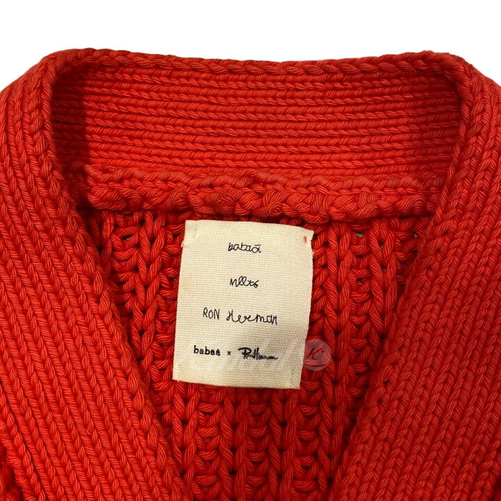 楽天市場】【中古】babaa×Ron Herman Chunky Cotton Cardigan レッド 