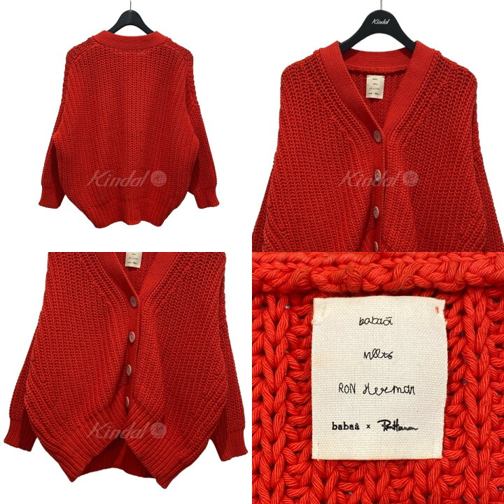 楽天市場】【中古】babaa×Ron Herman Chunky Cotton Cardigan レッド 