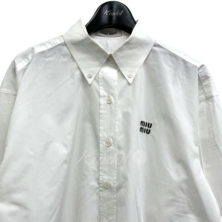 楽天市場】【中古】miu miu ショート丈ポプリンシャツ ホワイト サイズ 