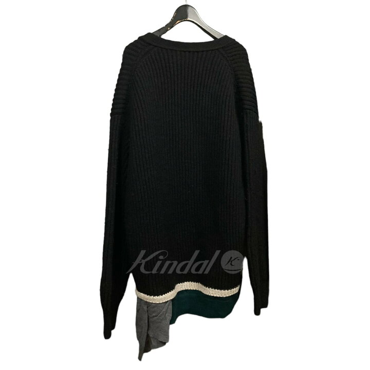 楽天市場】【中古】kolor レイヤードカーディガン ブラック×グリーン 