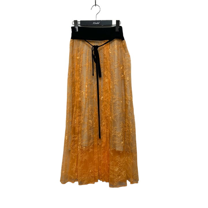 楽天市場】【中古】mame kurogouchi Lace Pleated Skirt オレンジ 