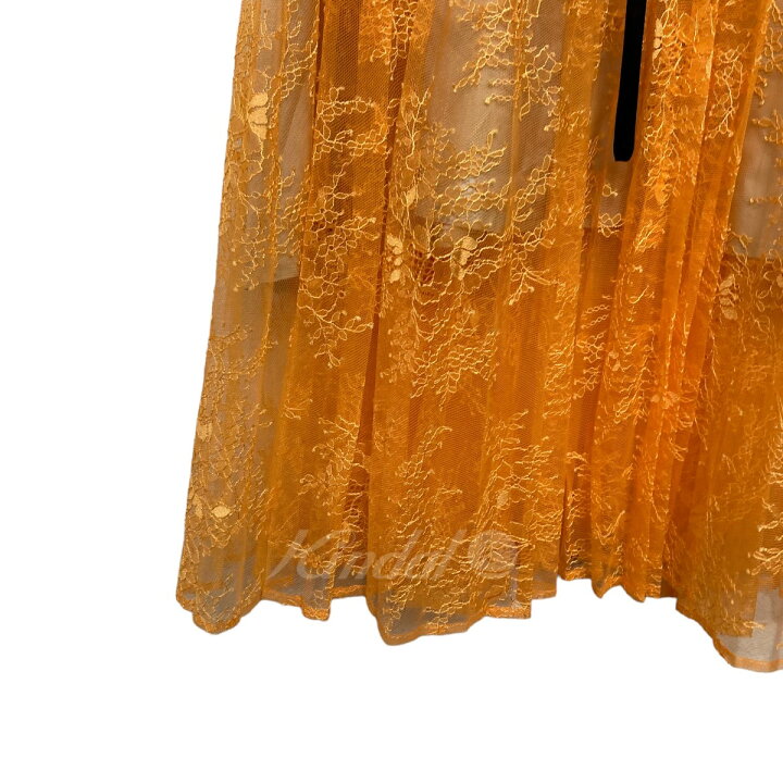 楽天市場】【中古】mame kurogouchi Lace Pleated Skirt オレンジ 