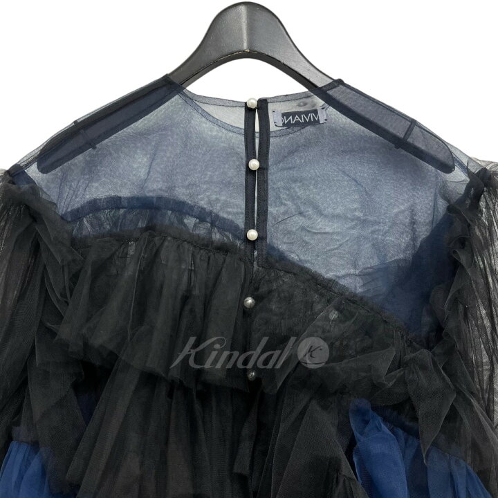 楽天市場】【中古】VIVIANO アシンメトリーチュールブラウス ブラック 