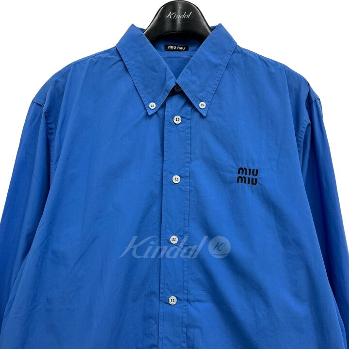 楽天市場】【中古】miu miu ポプリンシャツ ブルー サイズ：40 