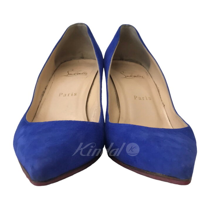 楽天市場】【中古】CHRISTIAN LOUBOUTIN ヒールパンプス ブルー サイズ 