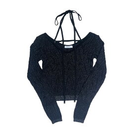 【中古】MURRAL　Front knit top フロントニットトップ／232090405 ブラック サイズ：1 【240224】（ミューラル）