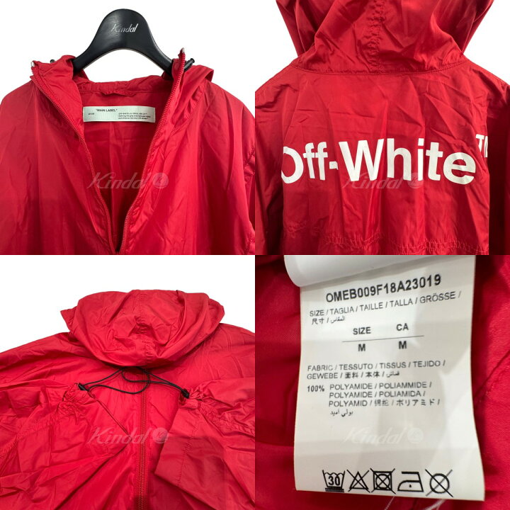 楽天市場】【中古】OFFWHITEナイロンジップ アップ パーカー レッド 