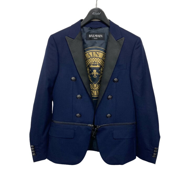 楽天市場】【中古】BALMAIN テーラードジャケット ネイビー サイズ：40 