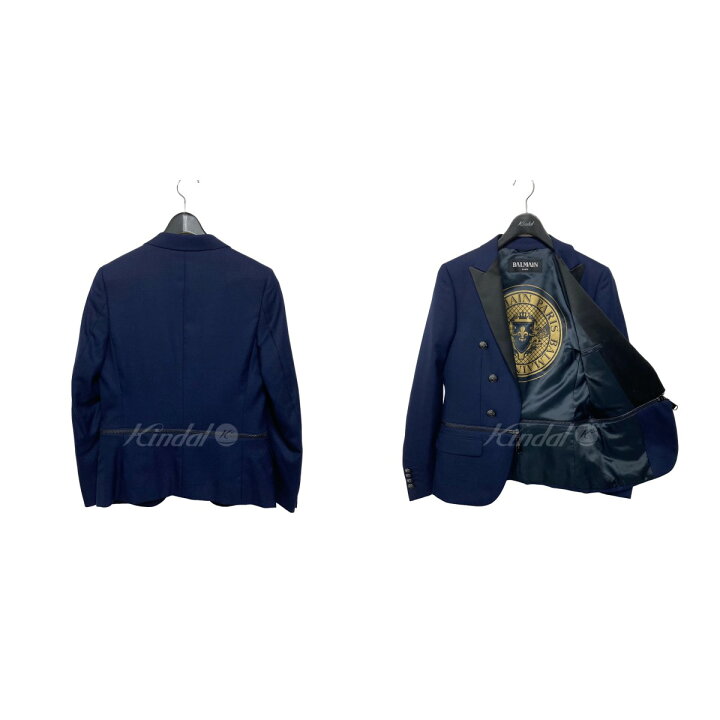 楽天市場】【中古】BALMAIN テーラードジャケット ネイビー サイズ：40 