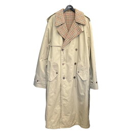 【中古】BALENCIAGA　2022AW 「REVERSIBLE TRENCH COAT」 チェック地リバーシブルトレンチコート ベージュ サイズ：2 【250224】（バレンシアガ）