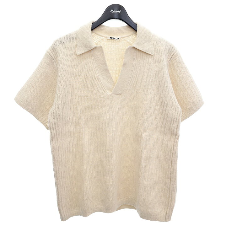 楽天市場】【中古】AURALEEBRUSHED COTTON WOOL RIB KNIT SKIPPER POLO 