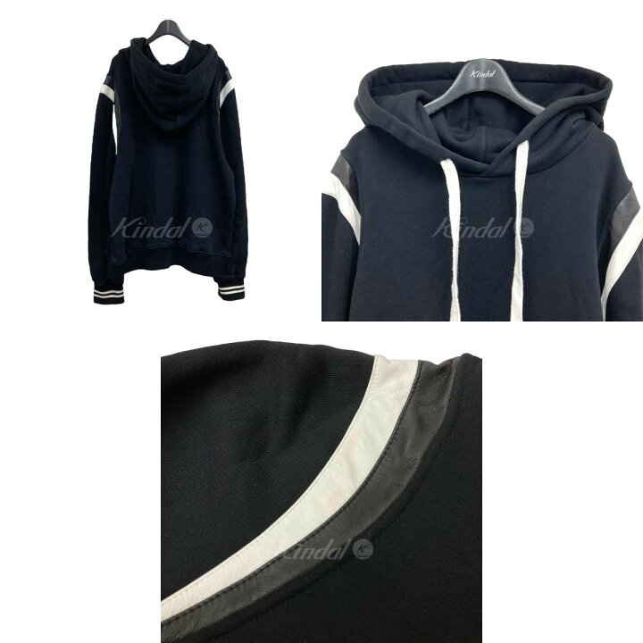楽天市場】【中古】AMIRI レザー切替プルオーバーパーカー ブラック 
