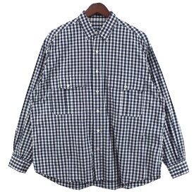 【中古】Porter Classic　ROLL UP GINGHAM CHECK SHIRT ロールアップシャツ ギンガムチェック ネイビー サイズ：S 【280224】（ポータークラシック）