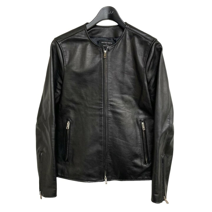 楽天市場】【中古】UNITED TOKYOノーカラーライダースジャケット 
