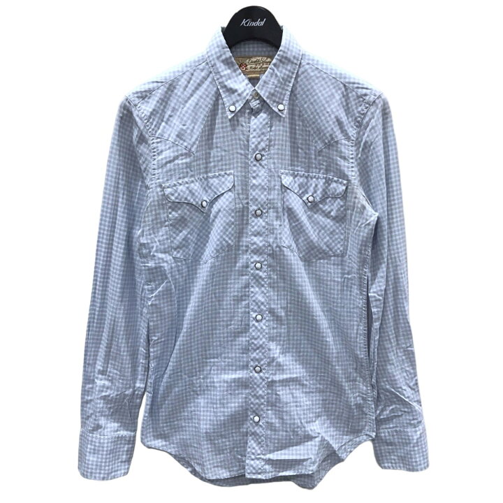 楽天市場】【中古】RRLギンガムチェック柄ウエスタンシャツ スカイ 
