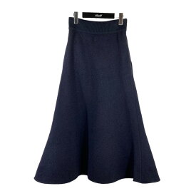 【中古】STUDIO NICHOLSONTEXTURED WOOL スカート ネイビー サイズ：0【価格見直し】