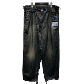 【中古】Maison MIHARA YASUHIRO23AW デンセルデニムスーパーワイドパンツ A11PT023 ブラック サイズ：44【価格見直し】