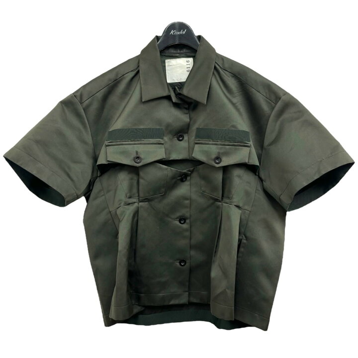 楽天市場】【中古】sacai カットデザイン半袖シャツ カーキ 【030324 