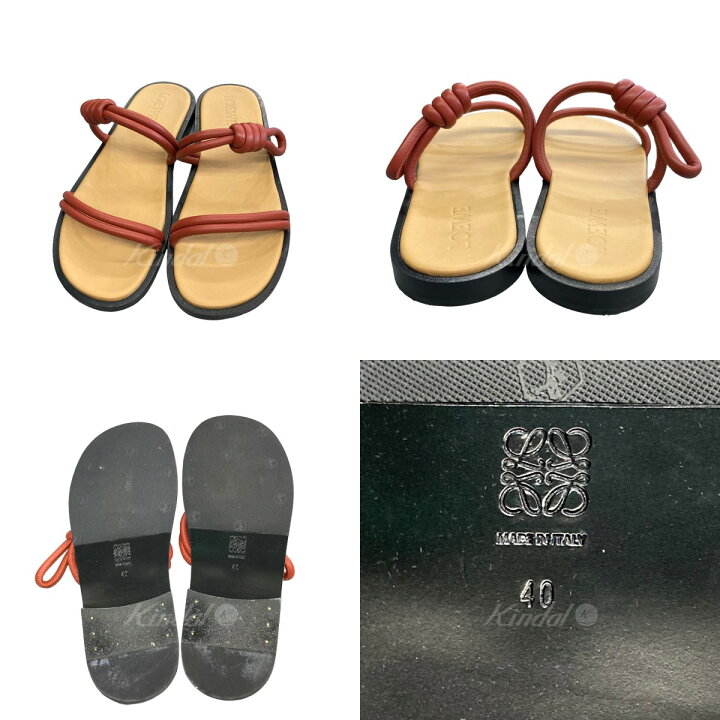 楽天市場】【中古】LOEWE 「Flamenco Knotted Leather Flat Sandals 