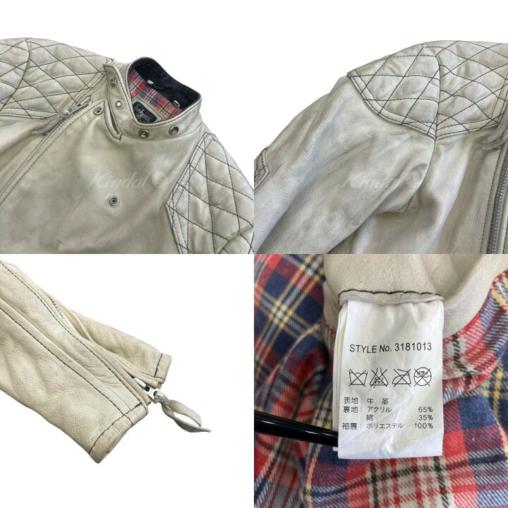 楽天市場】【中古】SCHOTT レザーライダースジャケット ベージュ 