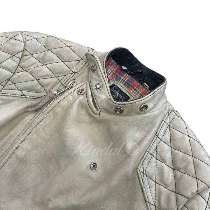 楽天市場】【中古】SCHOTT レザーライダースジャケット ベージュ 