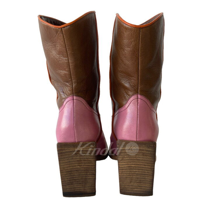 楽天市場】【中古】miu miuチャンキーヒール ウエスタンブーツ 