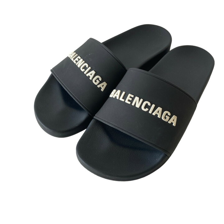 楽天市場】【中古】BALENCIAGA POOL SLIDE BLACK 565826 ブラック 