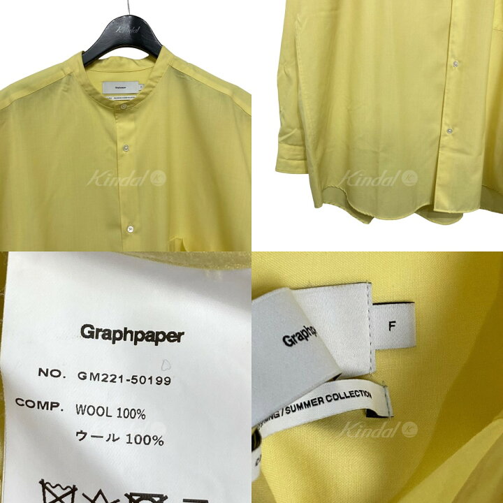 楽天市場】【中古】Graphpaperバンドカラーシャツ イエロー サイズ 