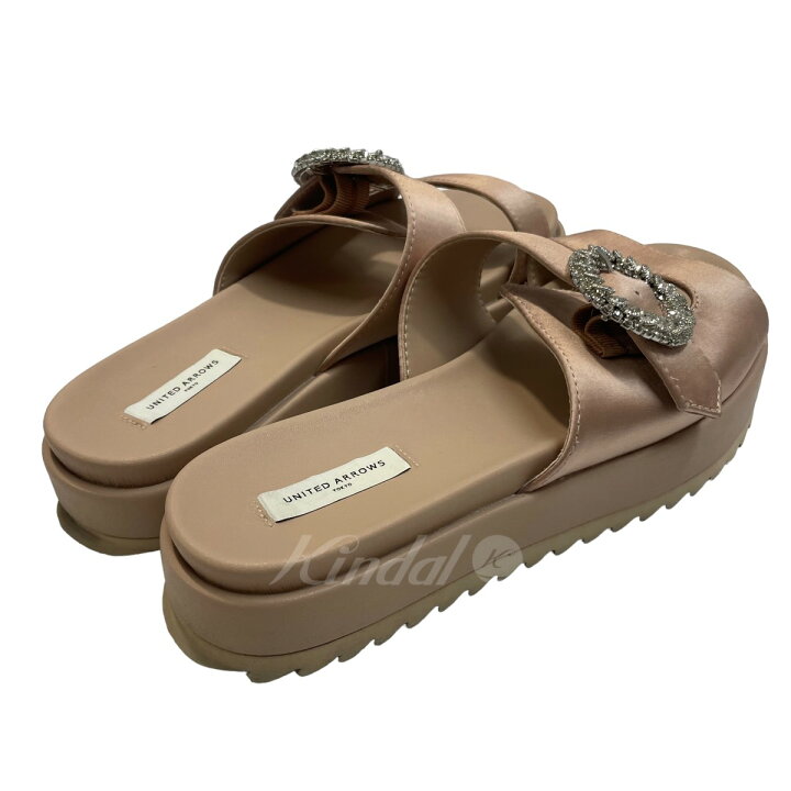 楽天市場】【中古】UNITED ARROWS サテンビジューサンダル ピンク 