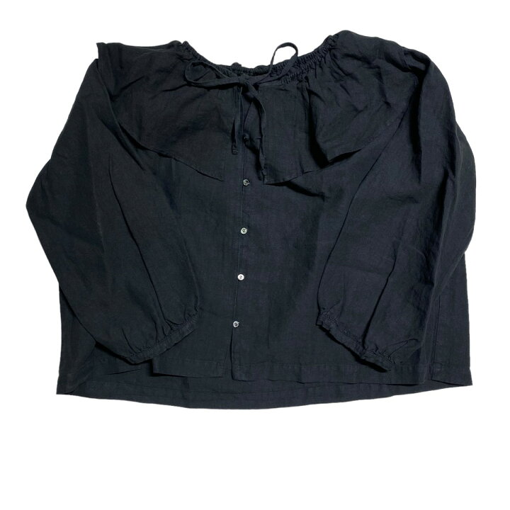 楽天市場】【中古】nest Robe 2023AW ブラックリネンラッフルブラウス  