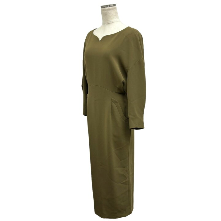 楽天市場】【中古】mame kurogouchi｢Curved Line Neck Dress KHAKI 