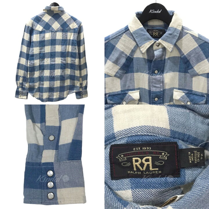 楽天市場】【中古】RRL スリムフィットチェック柄ウエスタンシャツ 