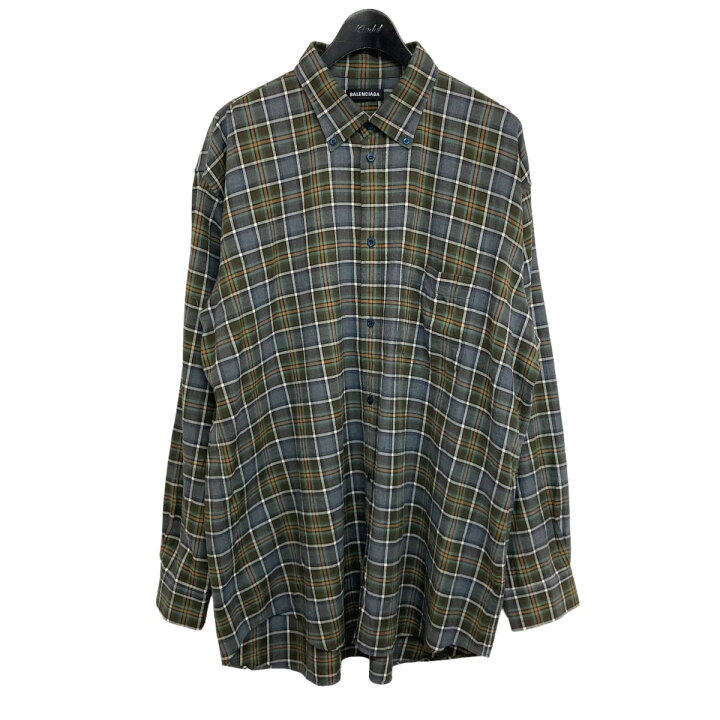 楽天市場】【中古】BALENCIAGAチェックシャツ グレー サイズ：41【価格 