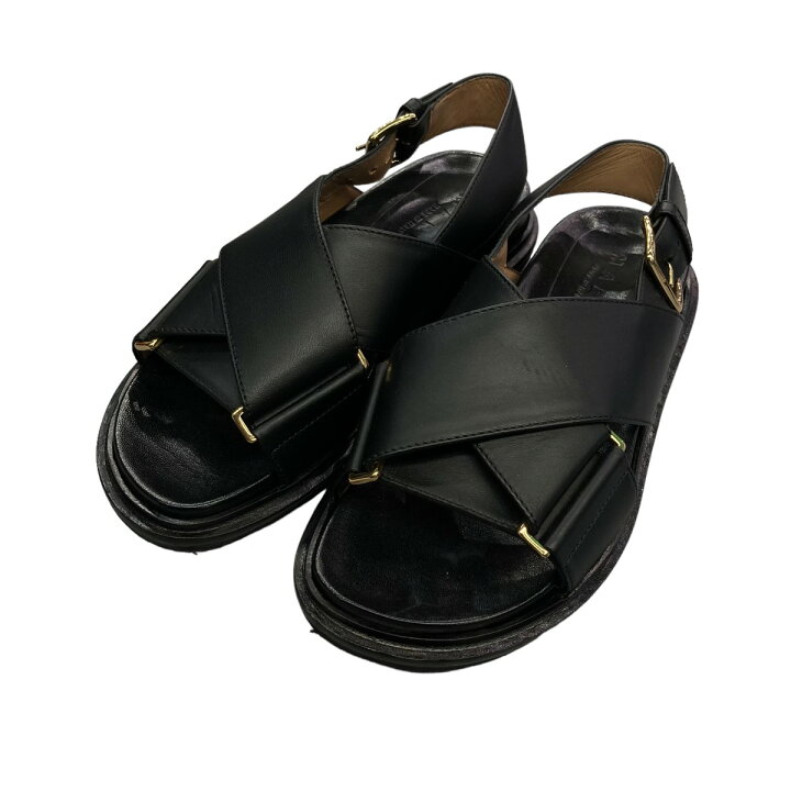 楽天市場】【中古】MARNIクリスクロスサンダル ブラック サイズ：35 