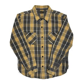 【中古】TENDERLOINT-HEAVY FLANNEL フランネルチェックシャツ マスタード×ブラウン サイズ：S【価格見直し】