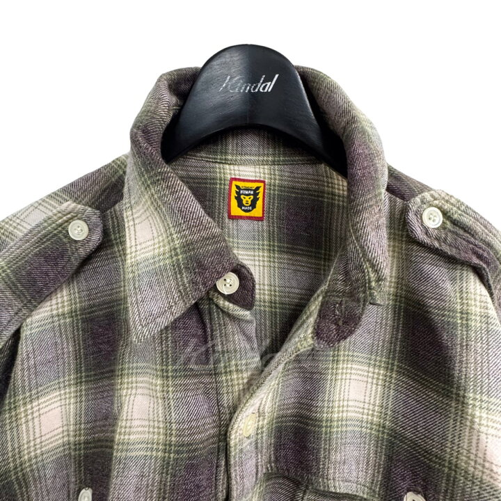 楽天市場】【中古】HUMAN MADE×STUDIO SEVEN チェックシャツ グリーン 