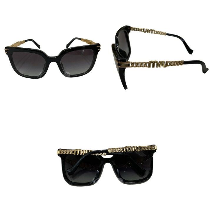 楽天市場】【中古】miu miu サングラス ブラック×ゴールド サイズ：55 