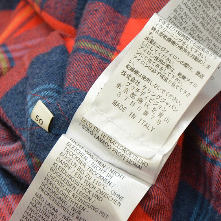 楽天市場】【中古】GUCCI×DISNEY中綿チェックシャツジャケット レッド  