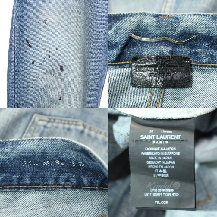 楽天市場】【中古】SAINT LAURENT PARIS18AW ペイント加工スリム 