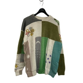 【中古】Children of the discordance2021AW「WORLD FAMOUS INKJET CREW NECKKNIT」クルーネックニット アイボリー サイズ：2【価格見直し】