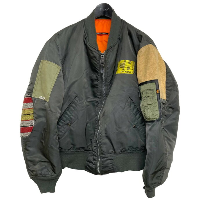 楽天市場】【中古】CYDERHOUSEリメイクMA-1ジャケット オリーブ サイズ 